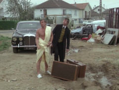 In front of the house