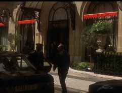 Dean Corso with the girl in front of the hotel